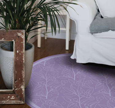 Lavender berry branches vinyl rug flowers - TenStickers