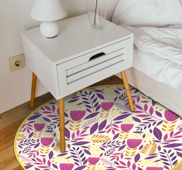Floral Symmetry Design vinyl rug flowers - TenStickers