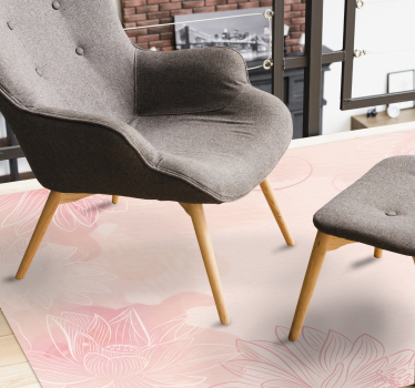 Floral Tranquility vinyl rug flowers - TenStickers