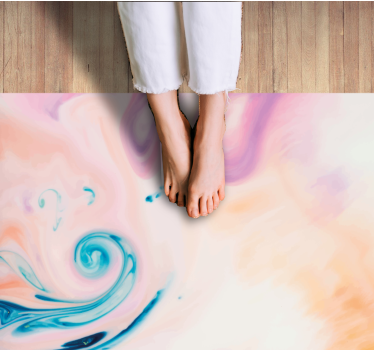 Colorful fluid swirl marble vinyl rug - TenStickers