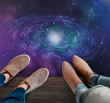Galactic Swirl Pattern star vinyl rug - TenStickers