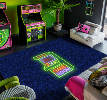 Game Room Glow teenage bedroom vinyl rug - TenStickers