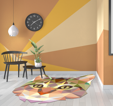 geometric cat shaped vinyl carpet - TenStickers
