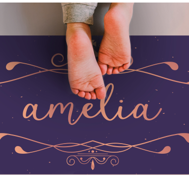 Golden Princess crown with name kids vinyl carpet - TenStickers
