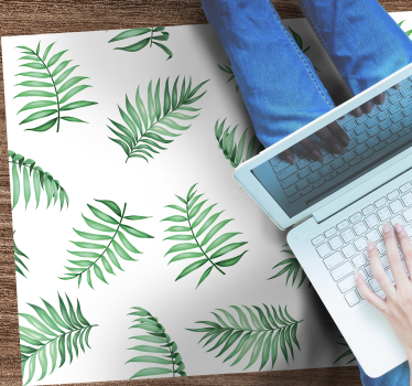Graceful Leaf Motifs vinyl rug flowers - TenStickers