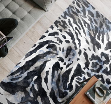 Gray zebra watercolor animal print carpet - TenStickers