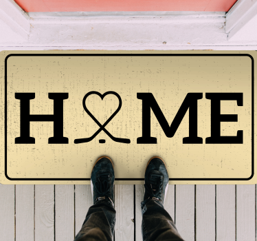 Home Ice Hockey heart bespoke rugs - TenStickers