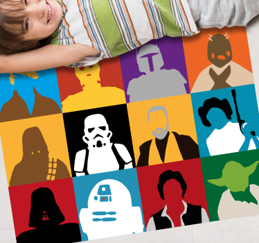 Iconic Character Silhouettes vinyl rug - TenStickers