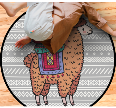 Lama with decorations  animal mat - TenStickers