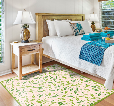 LEAFY PATTERN ACCENTS vinyl rug flowers - TenStickers