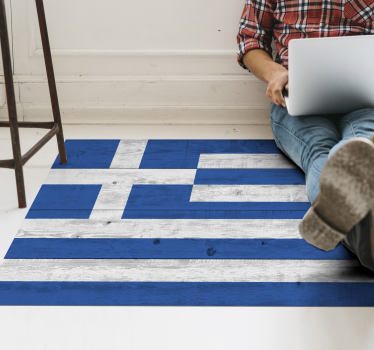 Lined Wooden Surface texture vinyl rug - TenStickers