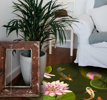 Lotus on water flower carpet - TenStickers