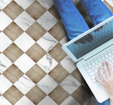 Marble diagonal design vinyl rug - TenStickers