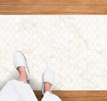 Marble vinyl rug hexagon marble design - TenStickers