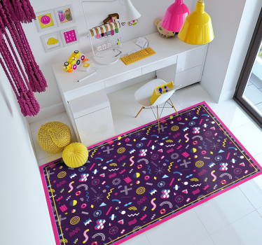 Memphis gaming pattern retro rug - TenStickers