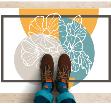 MODERN FLORAL ACCENT vinyl rug flowers - TenStickers