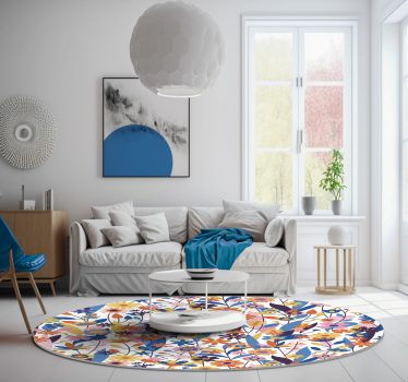 Multicolored Flowers vinyl rug - TenStickers