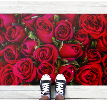 Multiple roses and leaves flower rug - TenStickers