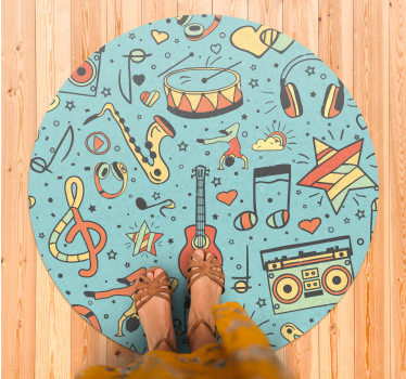 Music Notes Theme vinyl rug - TenStickers