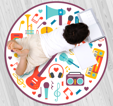 Musical instruments teenage rugs for bedrooms - TenStickers