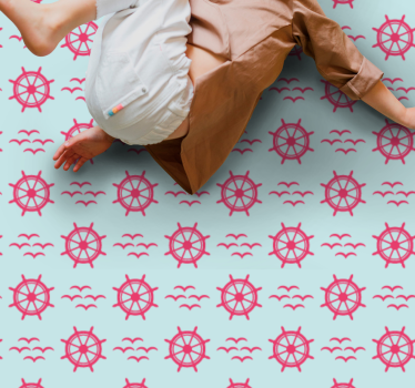 Nautical steering wheels vinyl rug - TenStickers