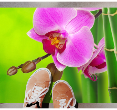 Orchid Blossom Delight vinyl rug flowers - TenStickers