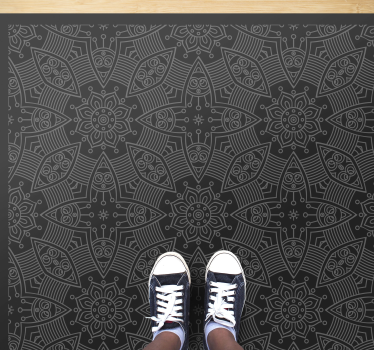 Ornamental grey  mosaic vinyl flooring - TenStickers