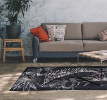 Palm leaves living room rug - TenStickers