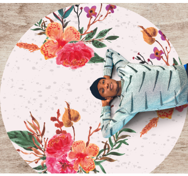 Peonies and orchids vinyl rug flowers - TenStickers