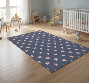 Pink and grey star vinyl rug - TenStickers