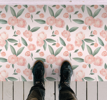 Pink flowers flower rug - TenStickers