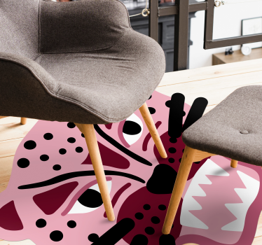 Pink leopard form animal print carpet - TenStickers