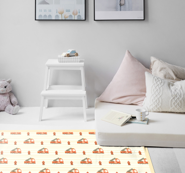 Playful Transport Theme vinyl rug - TenStickers