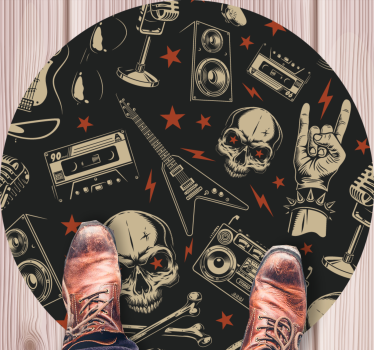 Rock Music Style teenage bedroom vinyl rug - TenStickers