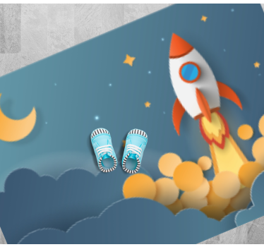 Rocket launch adventure star vinyl rug - TenStickers