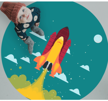 Rocket launch star vinyl rug - TenStickers