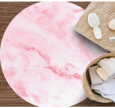 Pink realistic effect marble vinyl rug - TenStickers