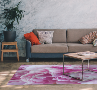 Roseate Peony Bloom vinyl rug flowers - TenStickers