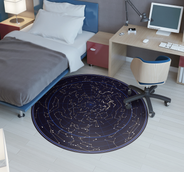 Round zodiac costellations vinyl carpet - TenStickers