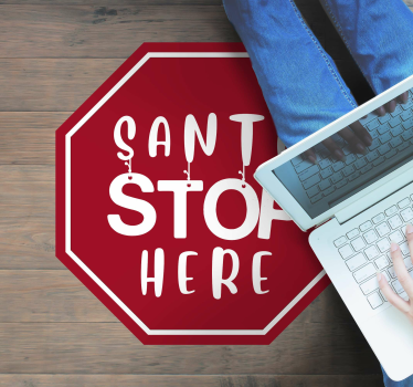 Santa stop here christmas wall sticker - TenStickers