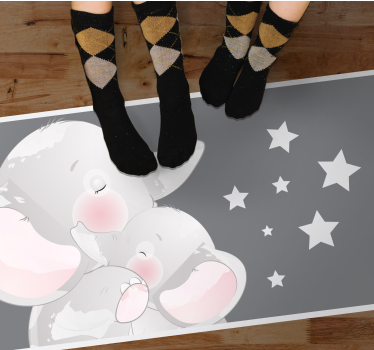 Sleeping Elephants kids vinyl rug - TenStickers