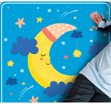 Smiling Moon star vinyl rug - TenStickers