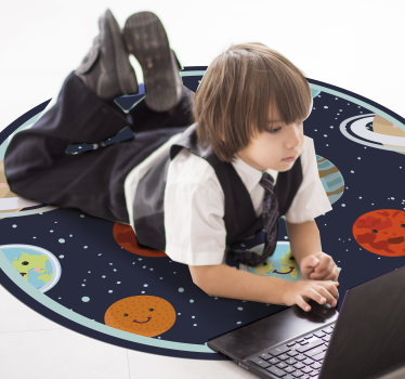 Smiling Planet Solar System kids vinyl carpet - TenStickers