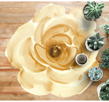 Soft beige rose vinyl rug flowers - TenStickers