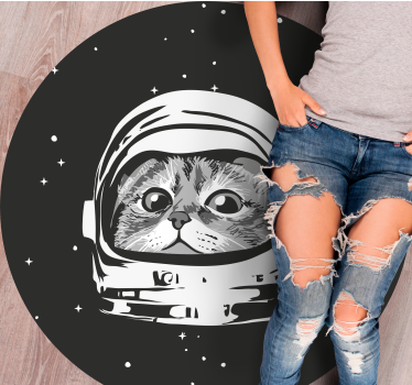 Space Cat Adventure kids vinyl rug - TenStickers