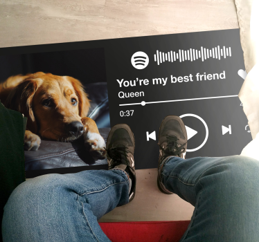 Spotify music with text and image personalised vinyl rug - TenStickers