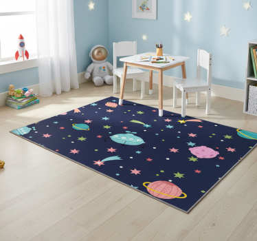 Star vinyl rug celestial space - TenStickers