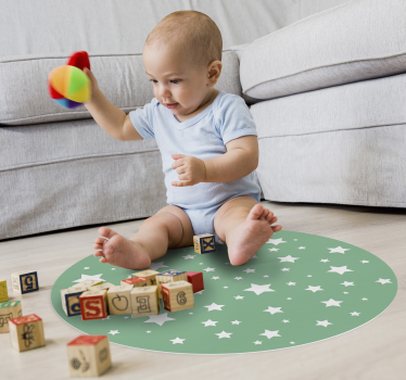 Starry Play Circle star vinyl rug - TenStickers
