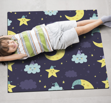 Stars and moon  vinyl carpet - TenStickers