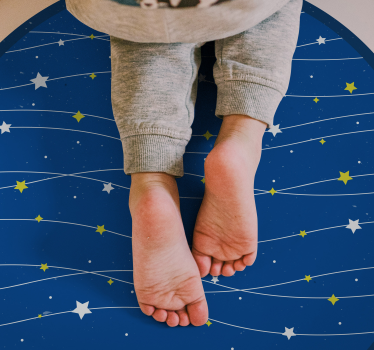 Stars on blue background for kids star carpet - TenStickers